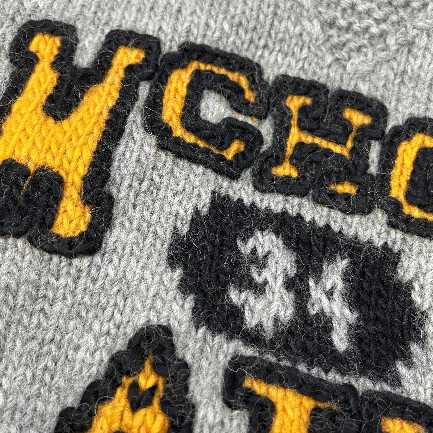 RICE NINE TEN Hand Knit Embroidered Gray Wool Size 2