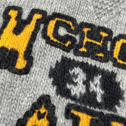 RICE NINE TEN Hand Knit Embroidered Gray Wool Size 2