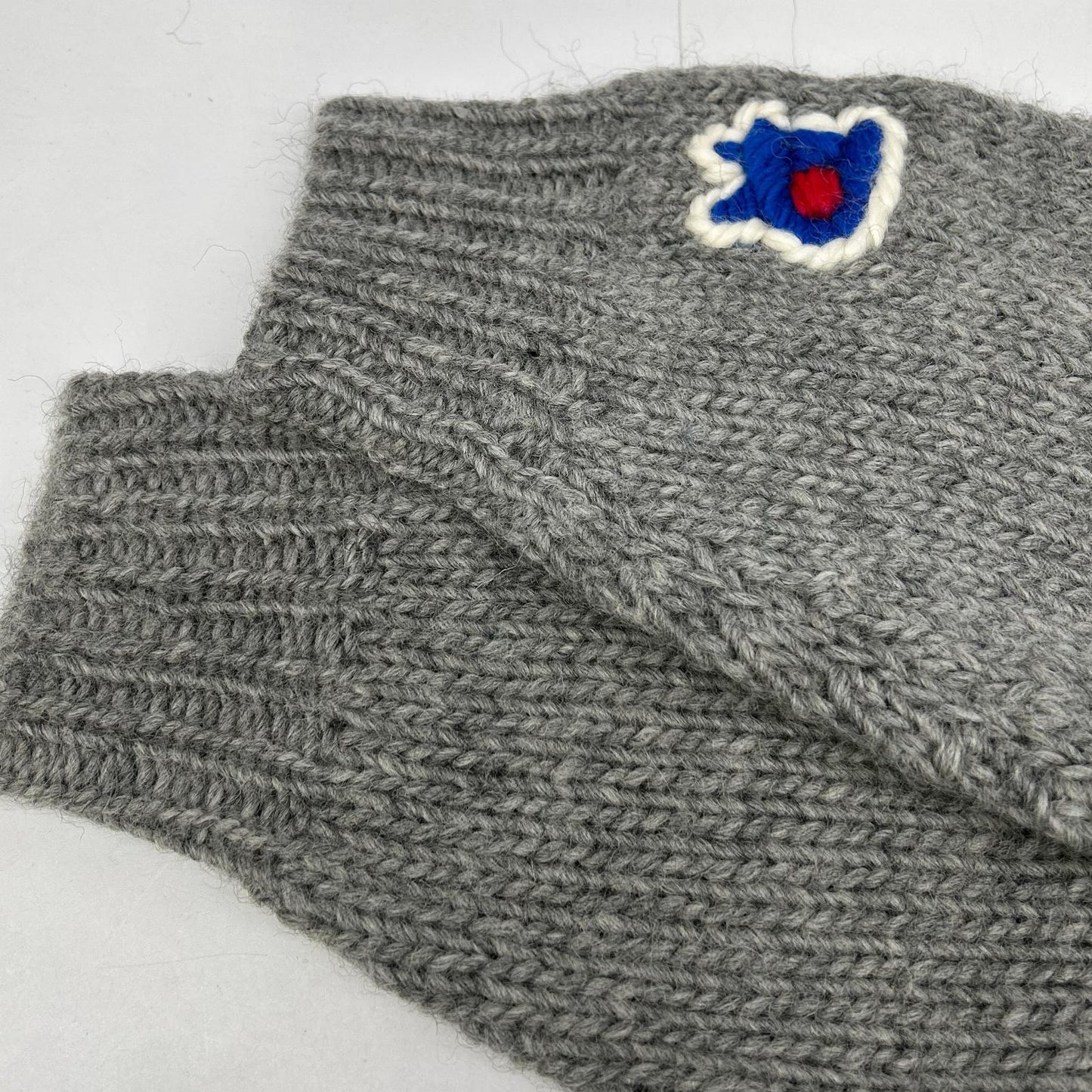 RICE NINE TEN Hand Knit Embroidered Gray Wool Size 2