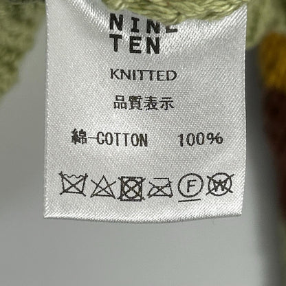 RICE NINE TEN Hand Knit Tea Green Cotton Size F