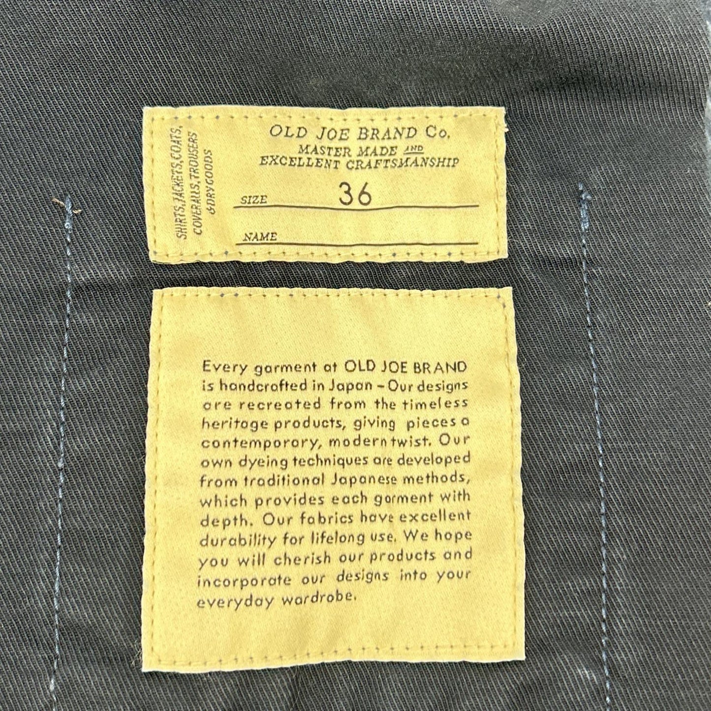 OLDJOE&CO. Paded Back Rover Nocturne Cotton Size 36