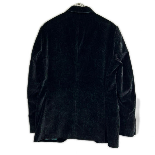 ETRO Black Velour Paisley Blazer Size 50