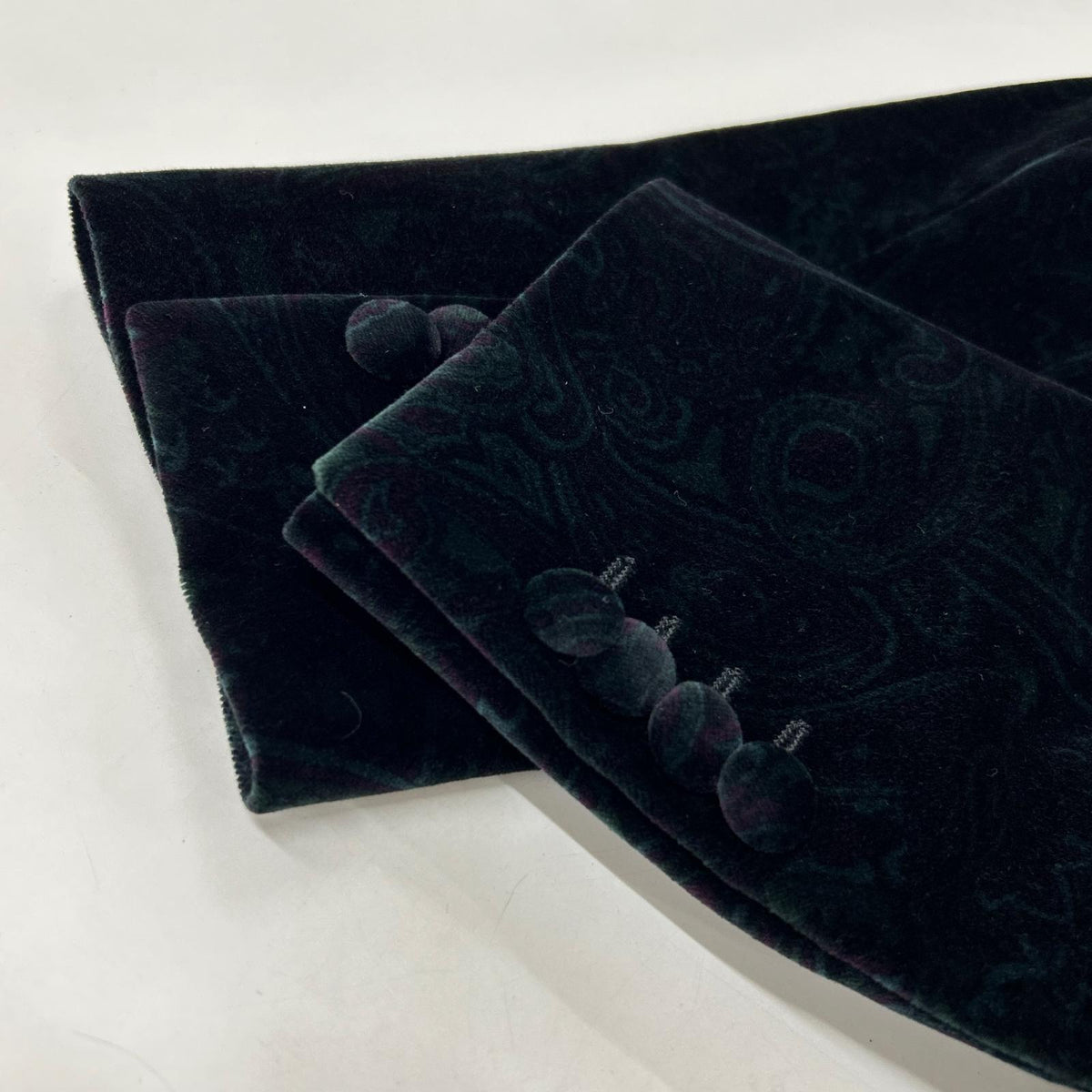 ETRO Black Velour Paisley Blazer Size 50