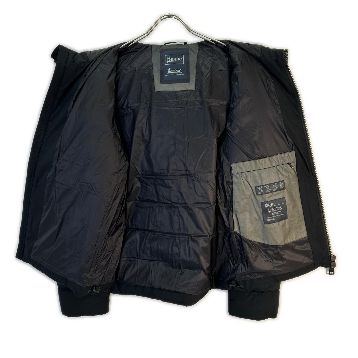 HERNO Black Laminar GORE Windstopper Down Jacket Size 50