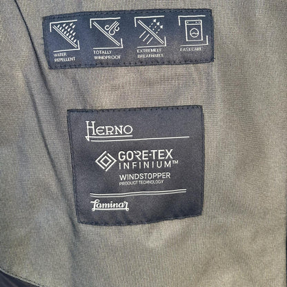 HERNO Black Laminar GORE Windstopper Down Jacket Size 50
