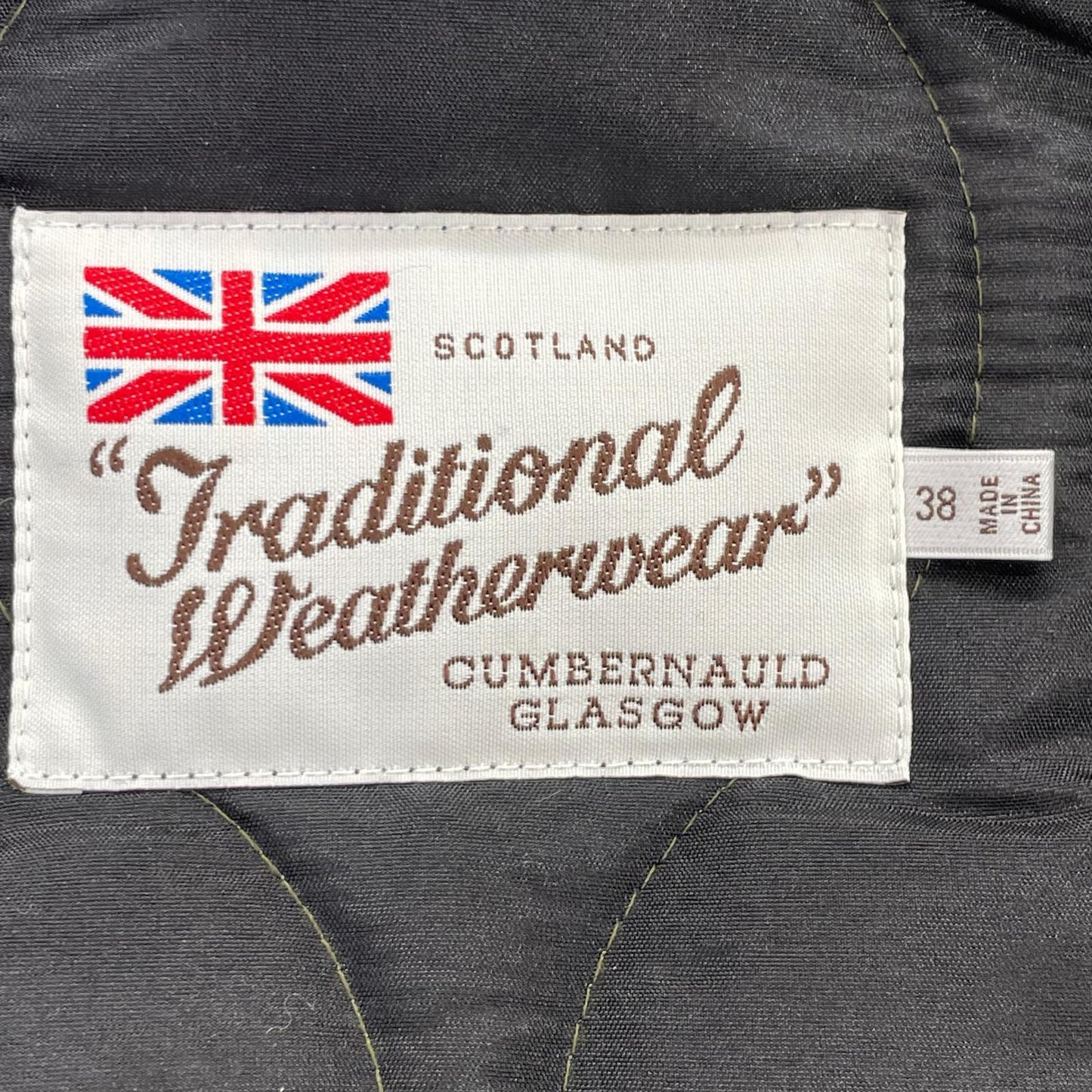 TRADITIONAL WEATHERWEAR Khaki Quilted Jacket Size 38