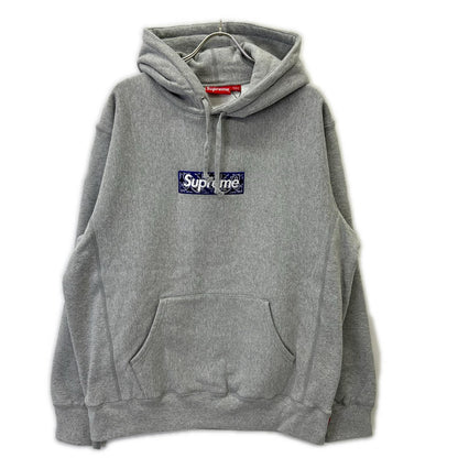 Supreme 19AW Bandana Box Logo Hoodie Gray Size XL