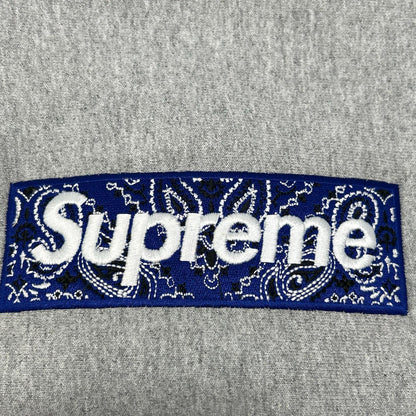 Supreme 19AW Bandana Box Logo Hoodie Gray Size XL