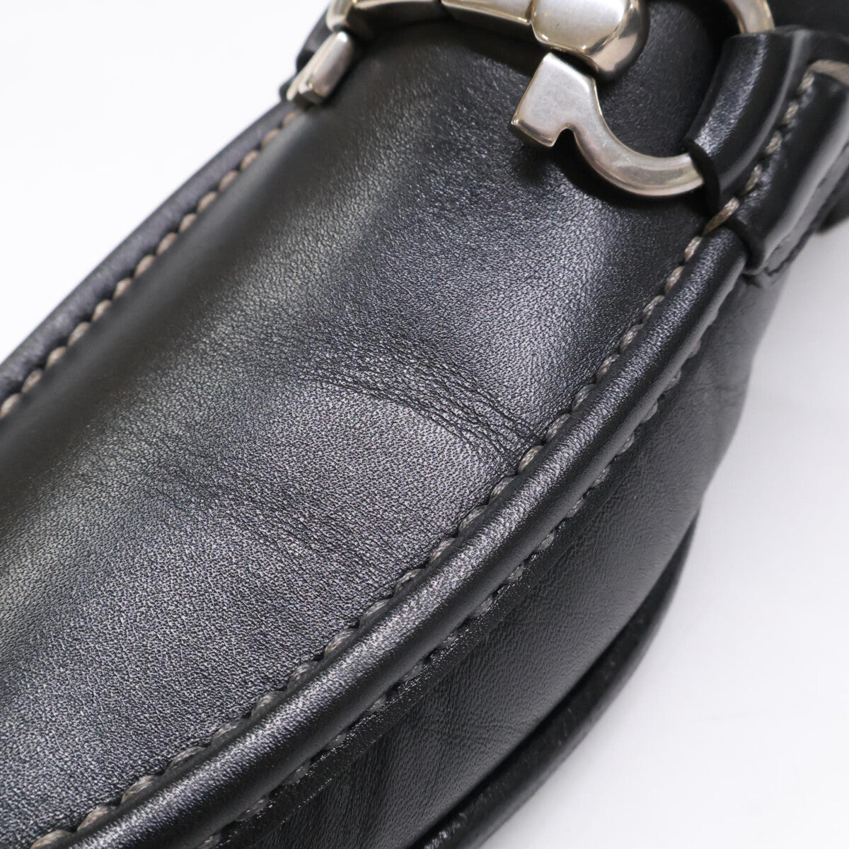 Salvatore Ferragamo Black Leather Gancini Bit Loafers Size 6