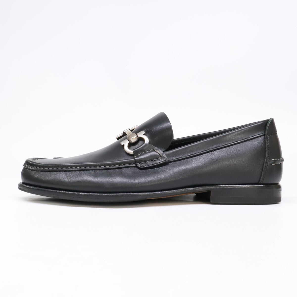 Salvatore Ferragamo Black Leather Gancini Bit Loafers Size 6