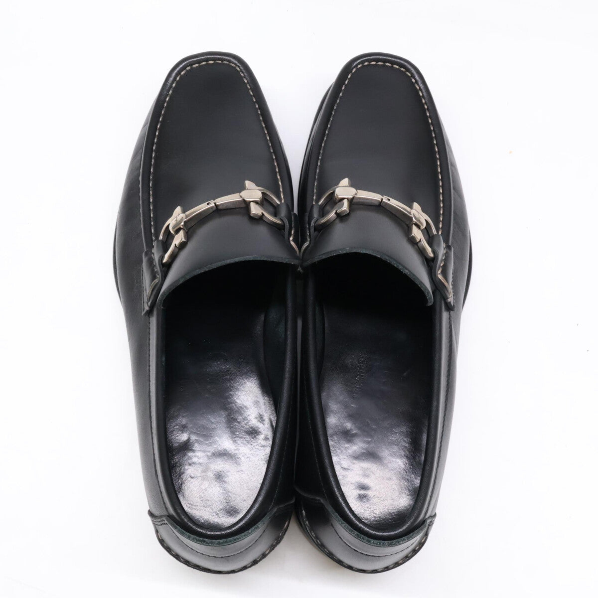 Salvatore Ferragamo Black Leather Gancini Bit Loafers Size 6