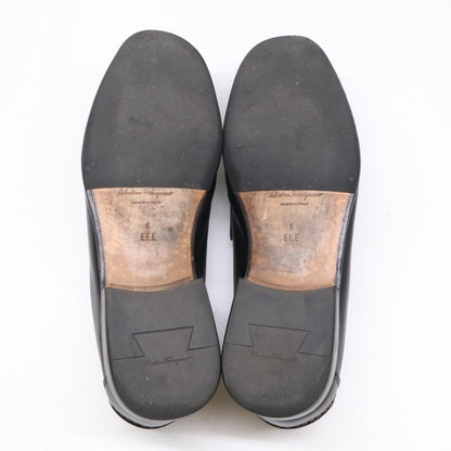 Salvatore Ferragamo Black Leather Gancini Bit Loafers Size 6