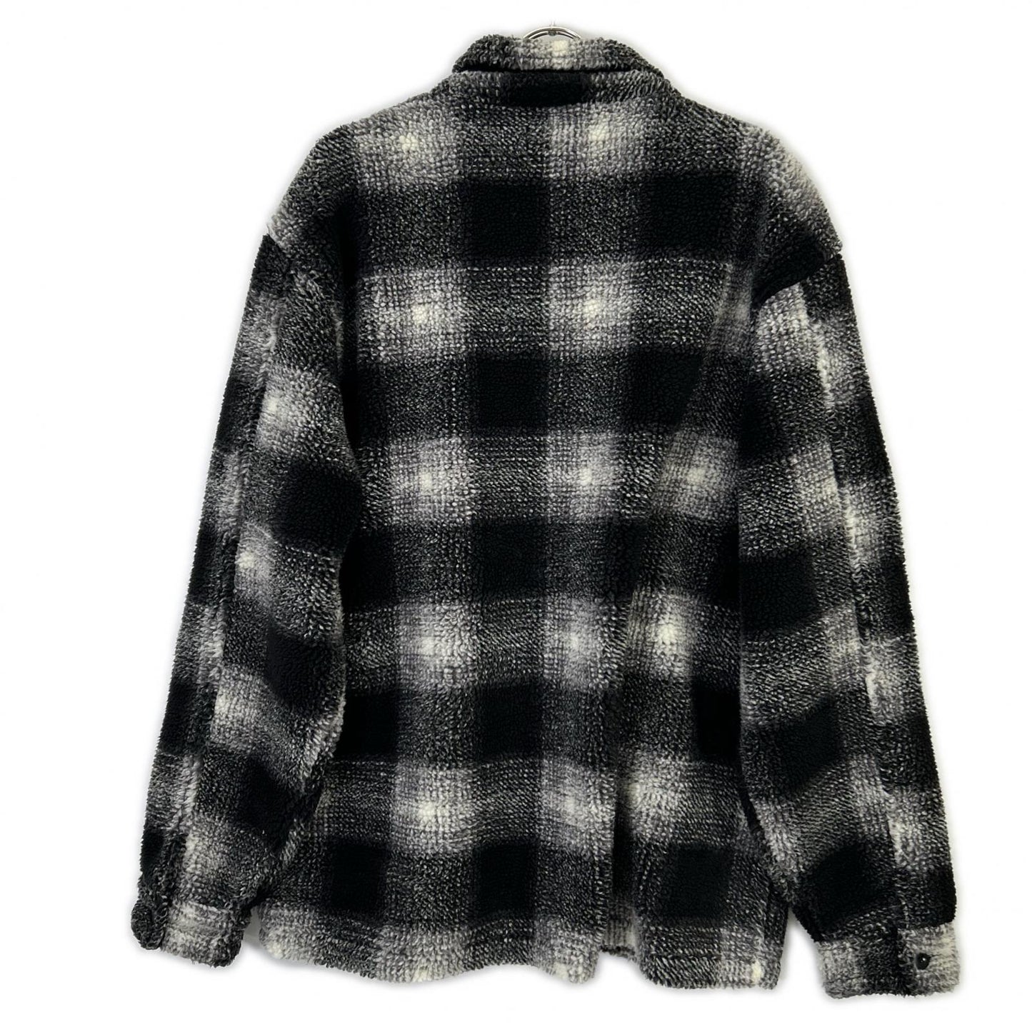 Stussy Plaid Sherpa Jacket Black/White Polyester Size XL