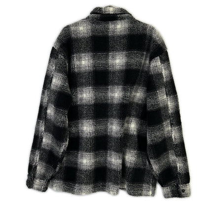 Stussy Plaid Sherpa Jacket Black/White Polyester Size XL