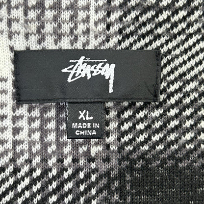 Stussy Plaid Sherpa Jacket Black/White Polyester Size XL
