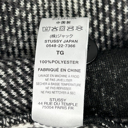 Stussy Plaid Sherpa Jacket Black/White Polyester Size XL
