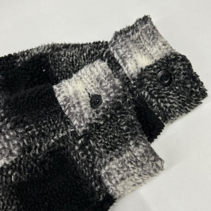 Stussy Plaid Sherpa Jacket Black/White Polyester Size XL