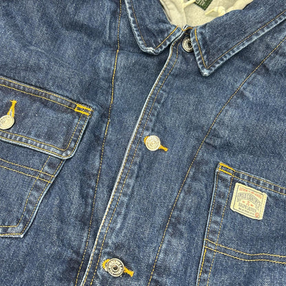 POLO COUNTRY 80s Hooded Indigo Denim Jacket Multi Size L