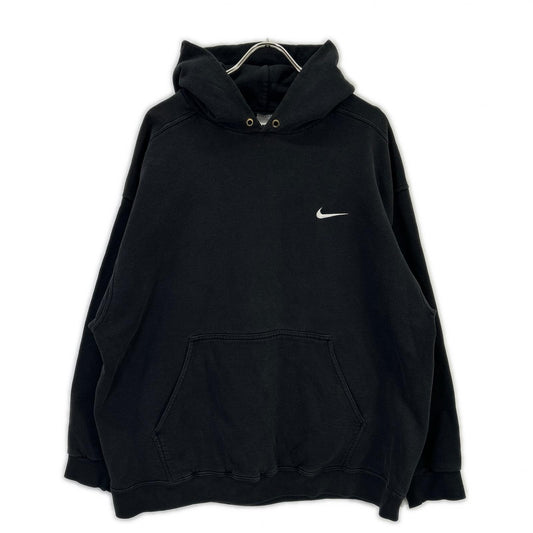 NIKE 90s Pullover Hoodie Black Cotton Size XL