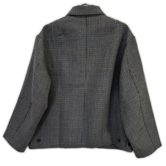 AURALEE Double Face Check Wool Zip Blouson Gray Size 3