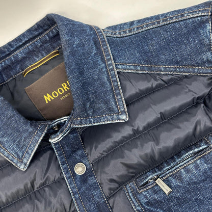 MOORER CRESPI-SHJ Denim Panel Down Jacket Navy Size 48