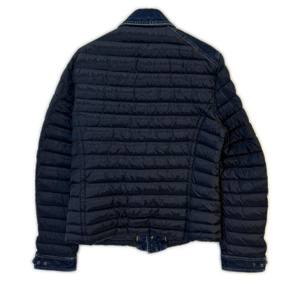 MOORER CRESPI-SHJ Denim Panel Down Jacket Navy Size 48