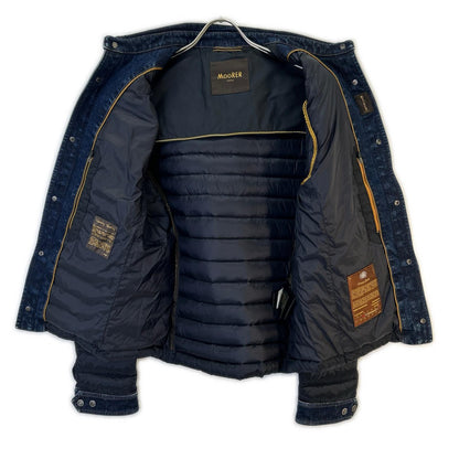 MOORER CRESPI-SHJ Denim Panel Down Jacket Navy Size 48