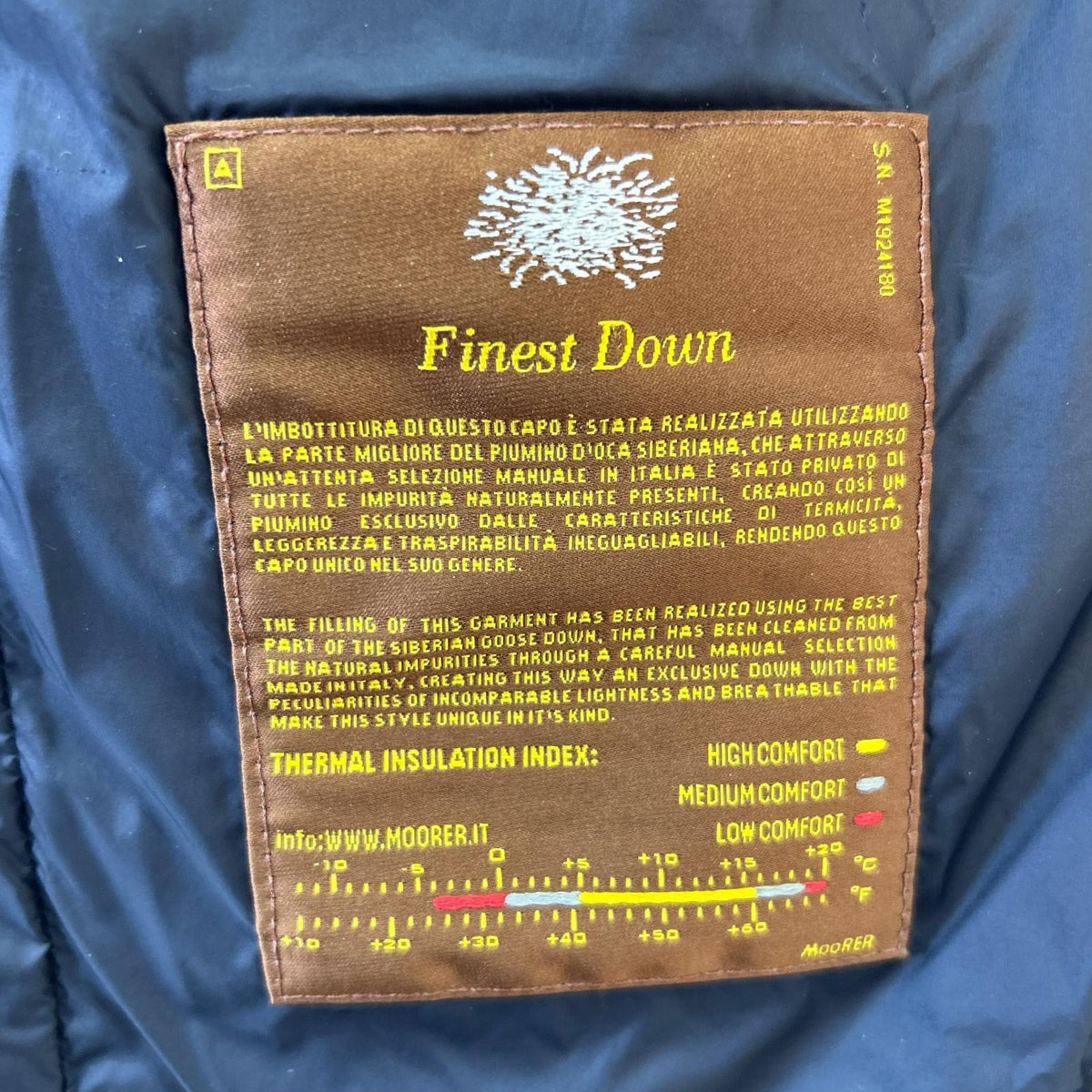 MOORER CRESPI-SHJ Denim Panel Down Jacket Navy Size 48