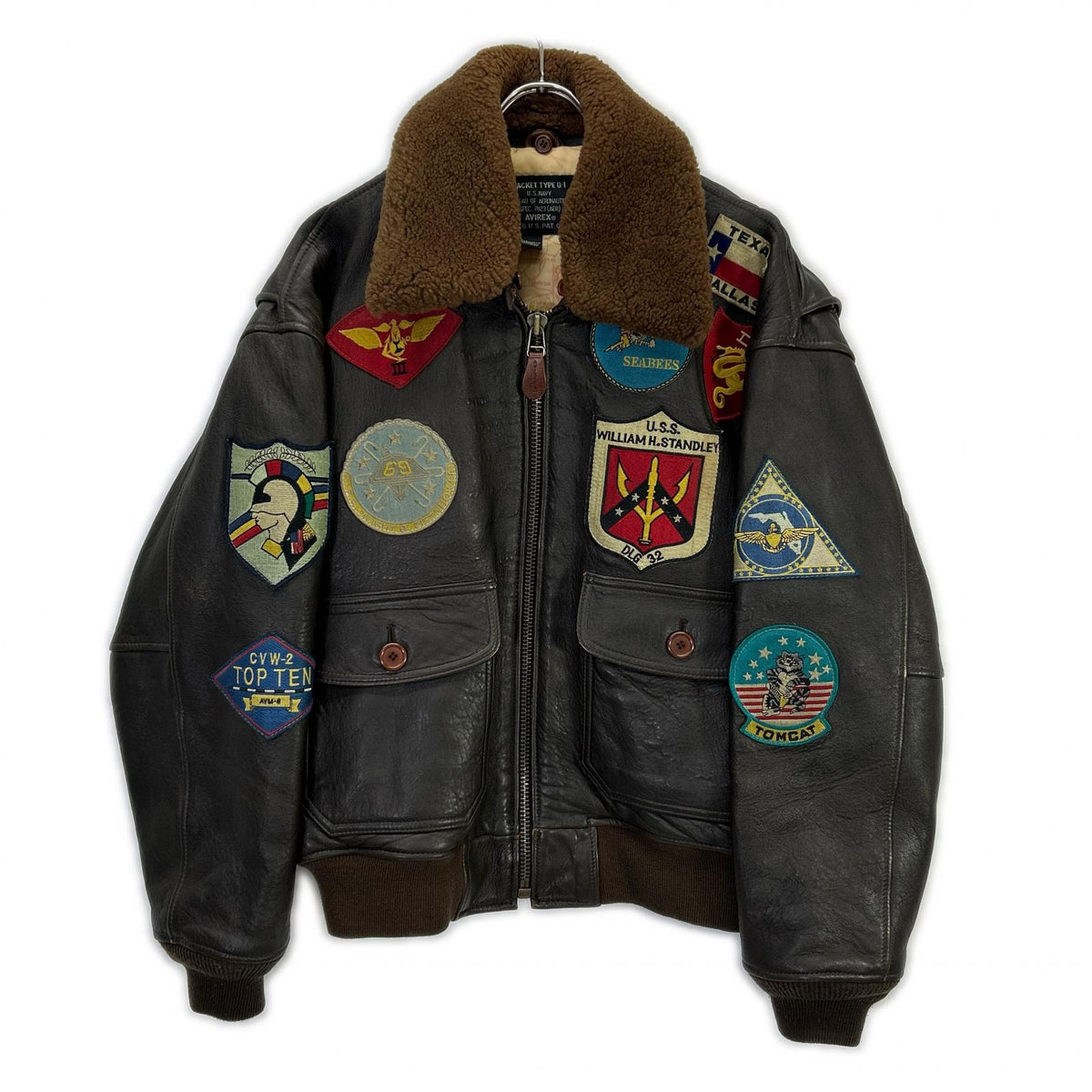 AVIREX TOP GUN G-1 Sheepskin Flight Jacket Brown Size S