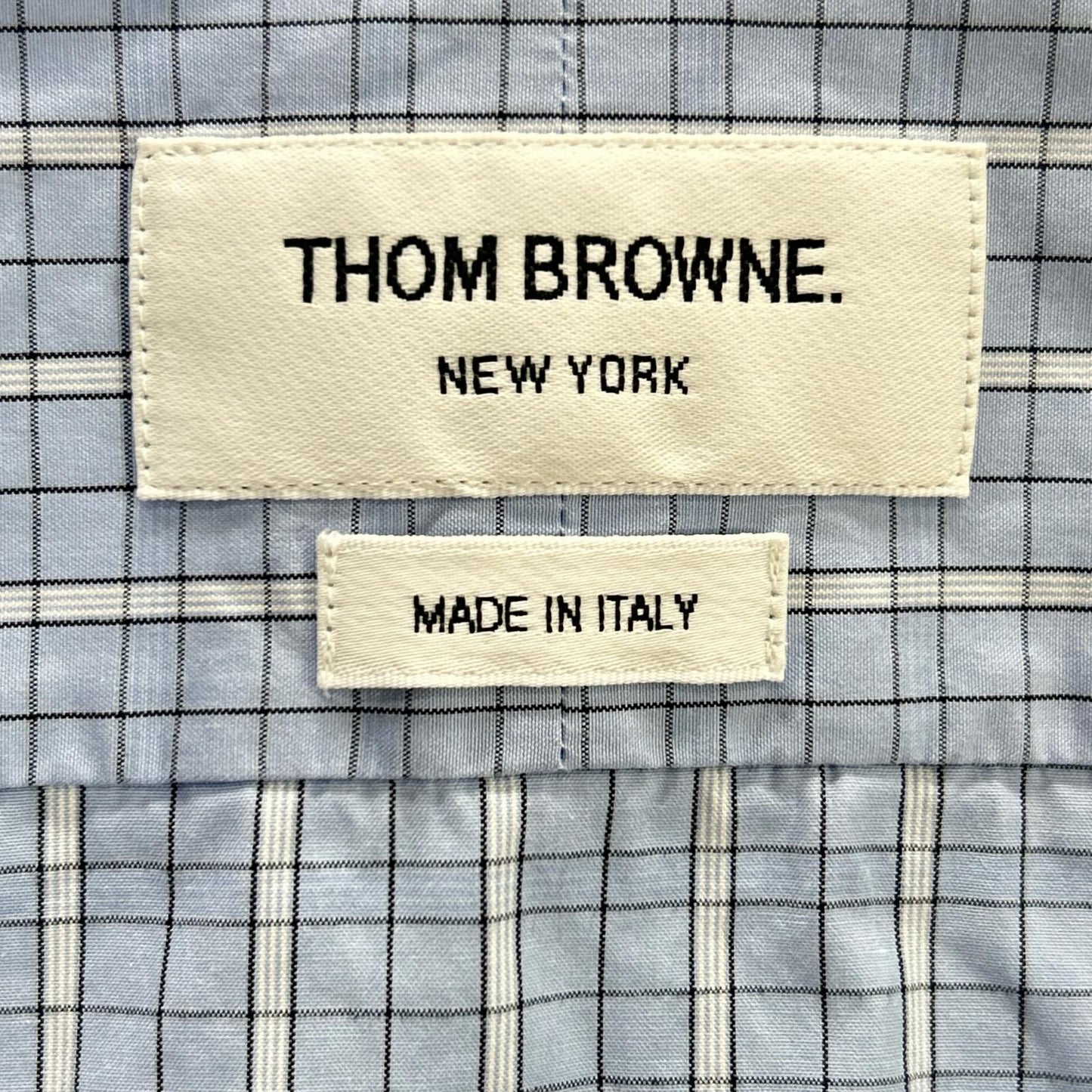 THOM BROWNE Patchwork Button-Down Long Sleeve Shirt Size 1