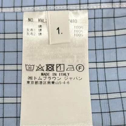 THOM BROWNE Patchwork Button-Down Long Sleeve Shirt Size 1
