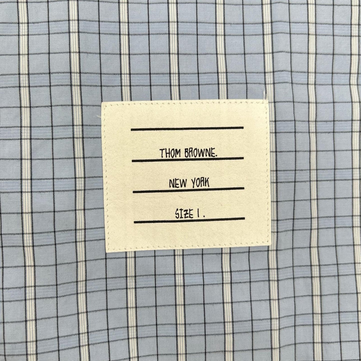 THOM BROWNE Patchwork Button-Down Long Sleeve Shirt Size 1