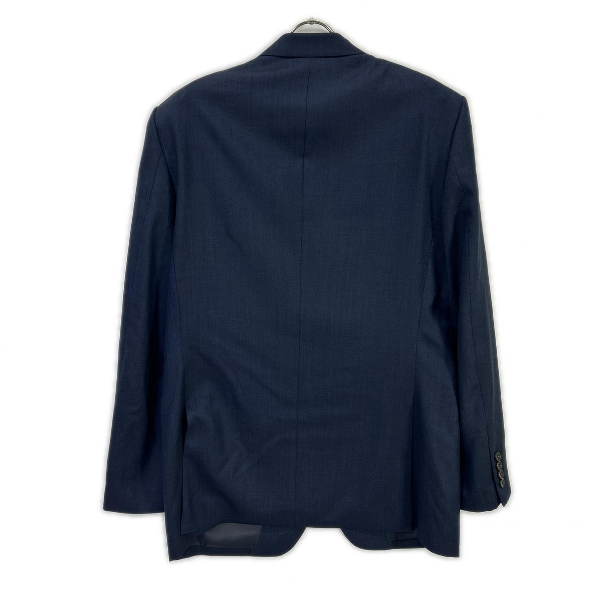 TAKEOKIKUCHI Navy Wool Shiny Sharkskin Pinhead Suit Size 5