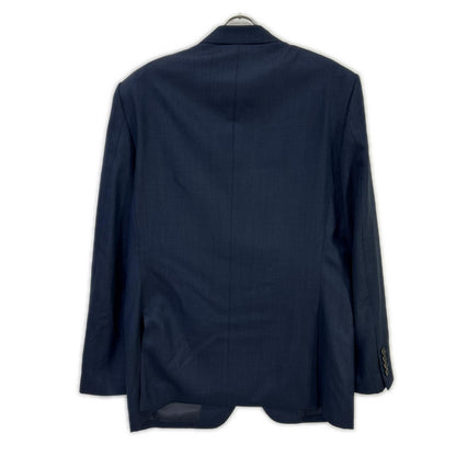 TAKEOKIKUCHI Navy Wool Shiny Sharkskin Pinhead Suit Size 5