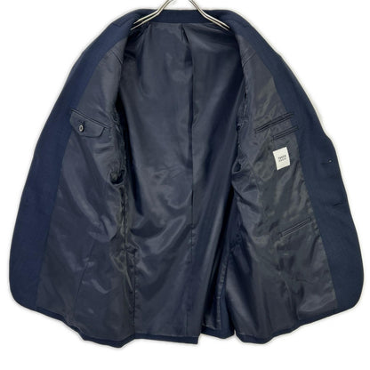 TAKEOKIKUCHI Navy Wool Shiny Sharkskin Pinhead Suit Size 5