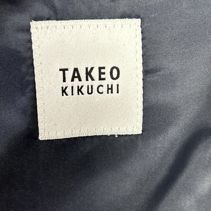 TAKEOKIKUCHI Navy Wool Shiny Sharkskin Pinhead Suit Size 5