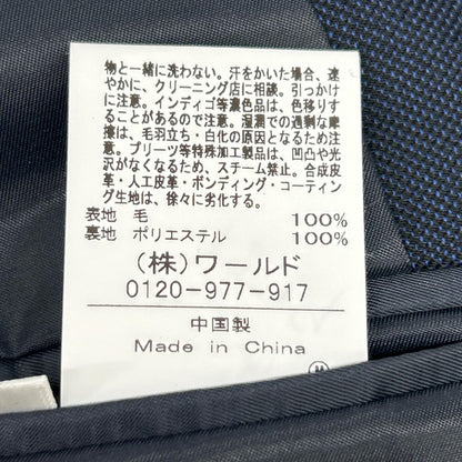 TAKEOKIKUCHI Navy Wool Shiny Sharkskin Pinhead Suit Size 5