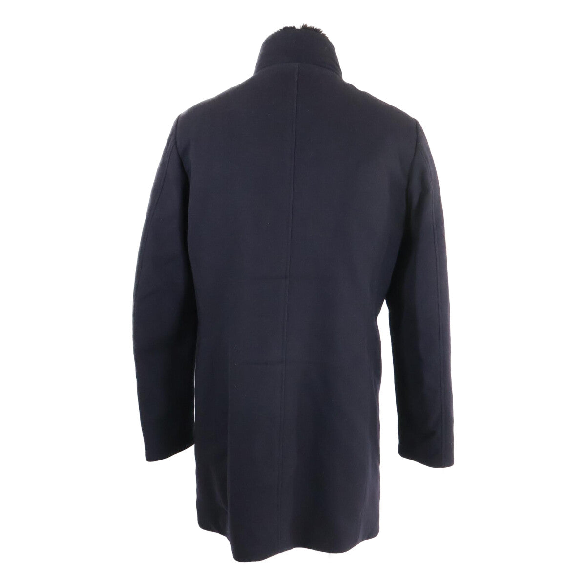 MOORER Bond Fur-Trim Wool Cashmere Down Coat Navy Size 50