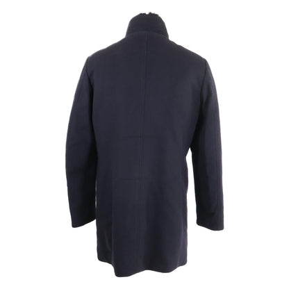 MOORER Bond Fur-Trim Wool Cashmere Down Coat Navy Size 50