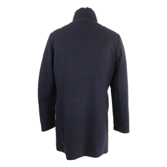 MOORER Bond Fur-Trim Wool Cashmere Down Coat Navy Size 50