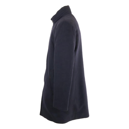 MOORER Bond Fur-Trim Wool Cashmere Down Coat Navy Size 50