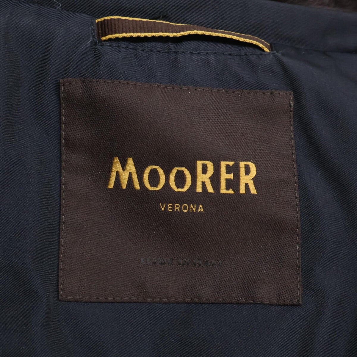MOORER Bond Fur-Trim Wool Cashmere Down Coat Navy Size 50