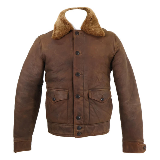 RRL 23AW Shearling Sheepskin Mouton Jacket Brown Size XS