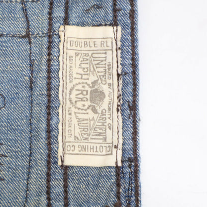 RRL Indigo Dyed Patchwork Hercules Work Shirt Jeans Size XS
