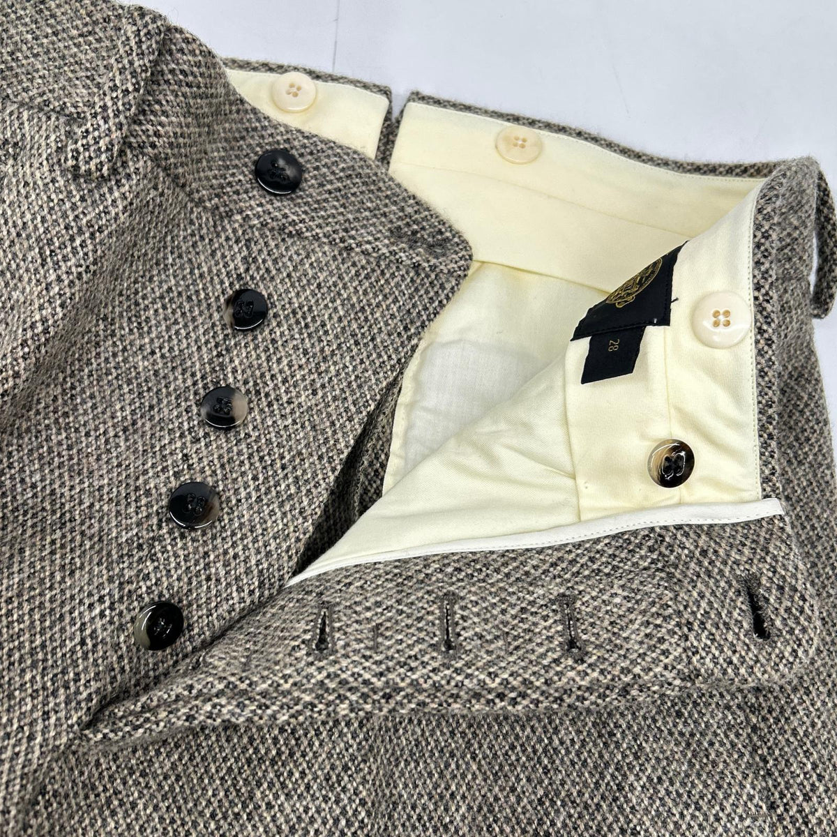 RRL Beige Italian Made 100% Wool Slim Tweed Pants Size 28