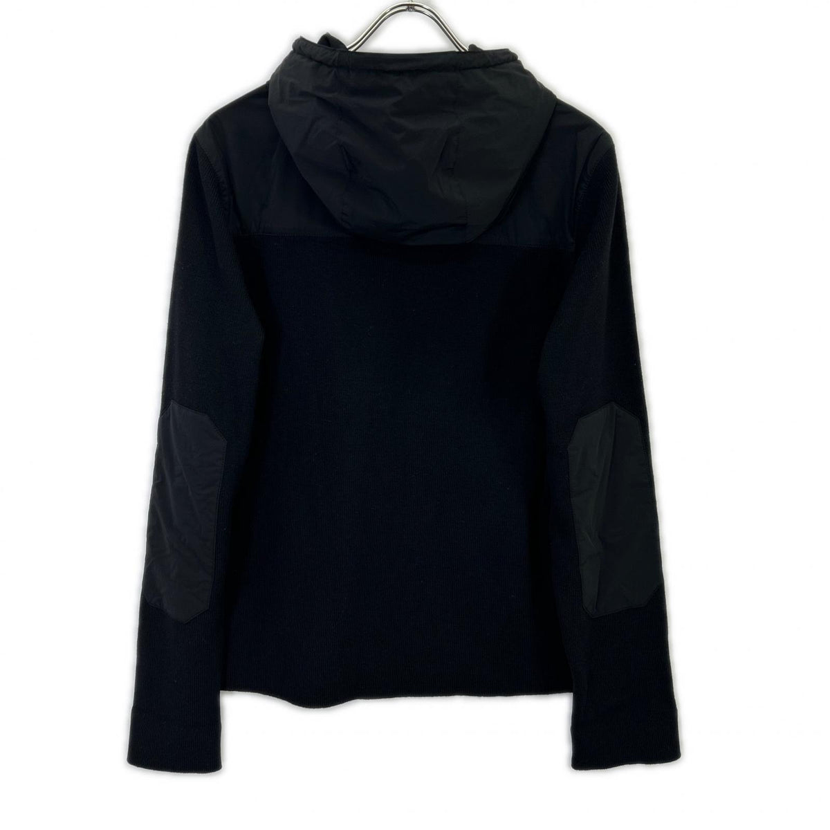 PRADA SPORT Black Hooded Nylon/Wool Patch Jacket Size 48