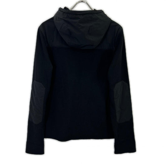 PRADA SPORT Black Hooded Nylon/Wool Patch Jacket Size 48
