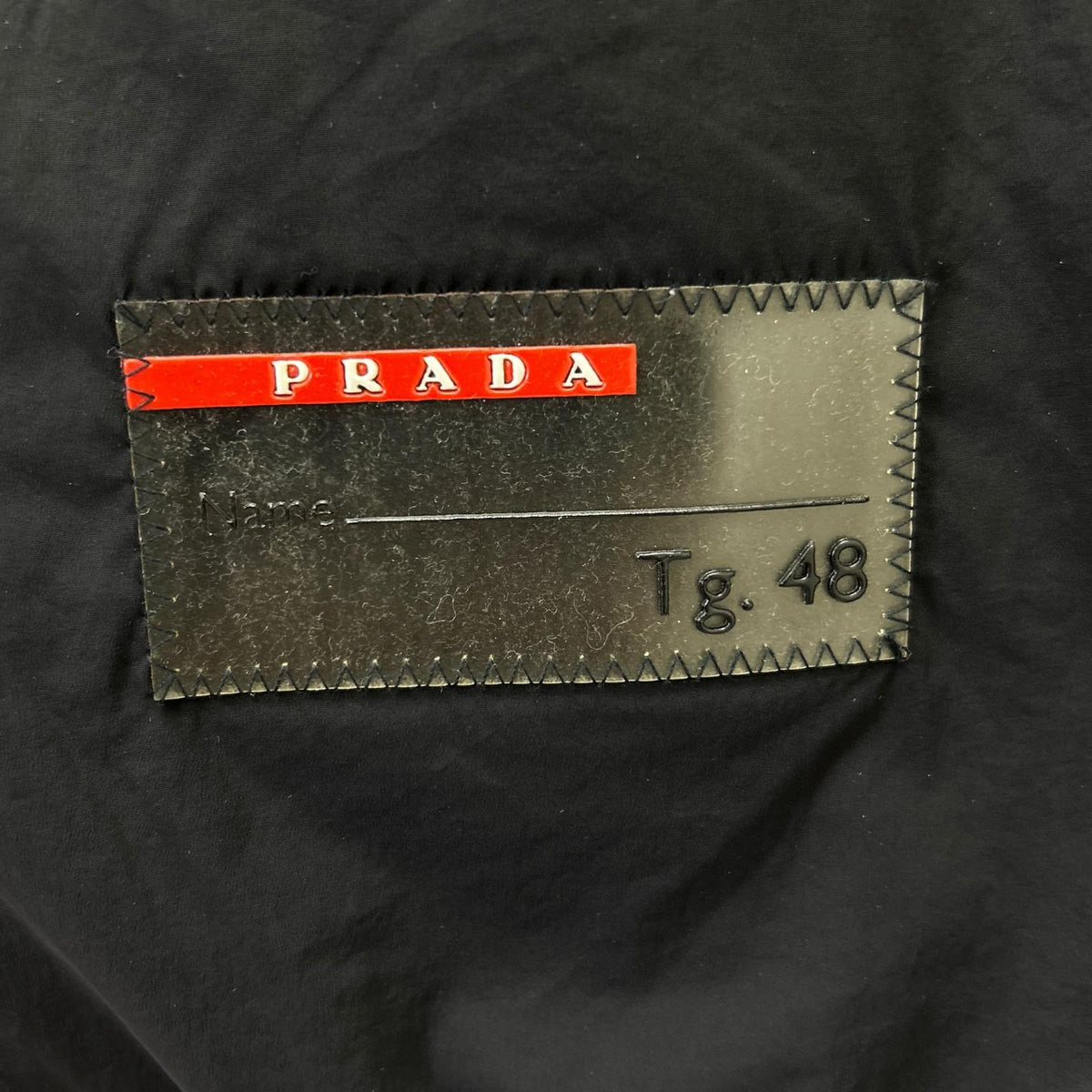 PRADA SPORT Black Hooded Nylon/Wool Patch Jacket Size 48
