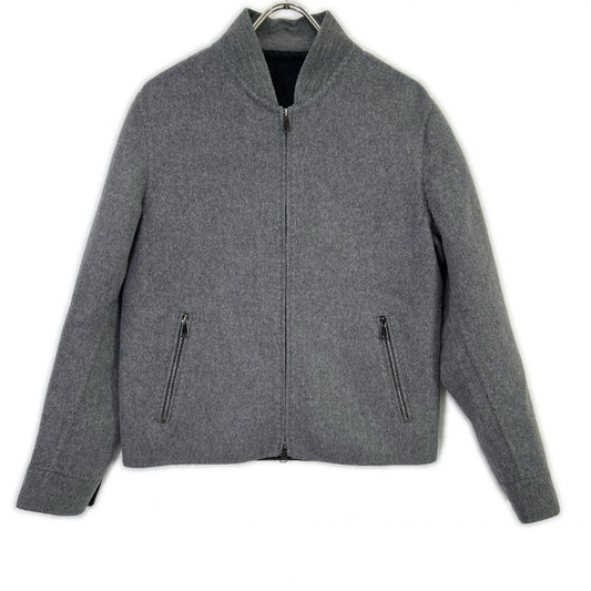 RING JACKET Wool Cashmere Double Face Zip Jacket Gray Size 2