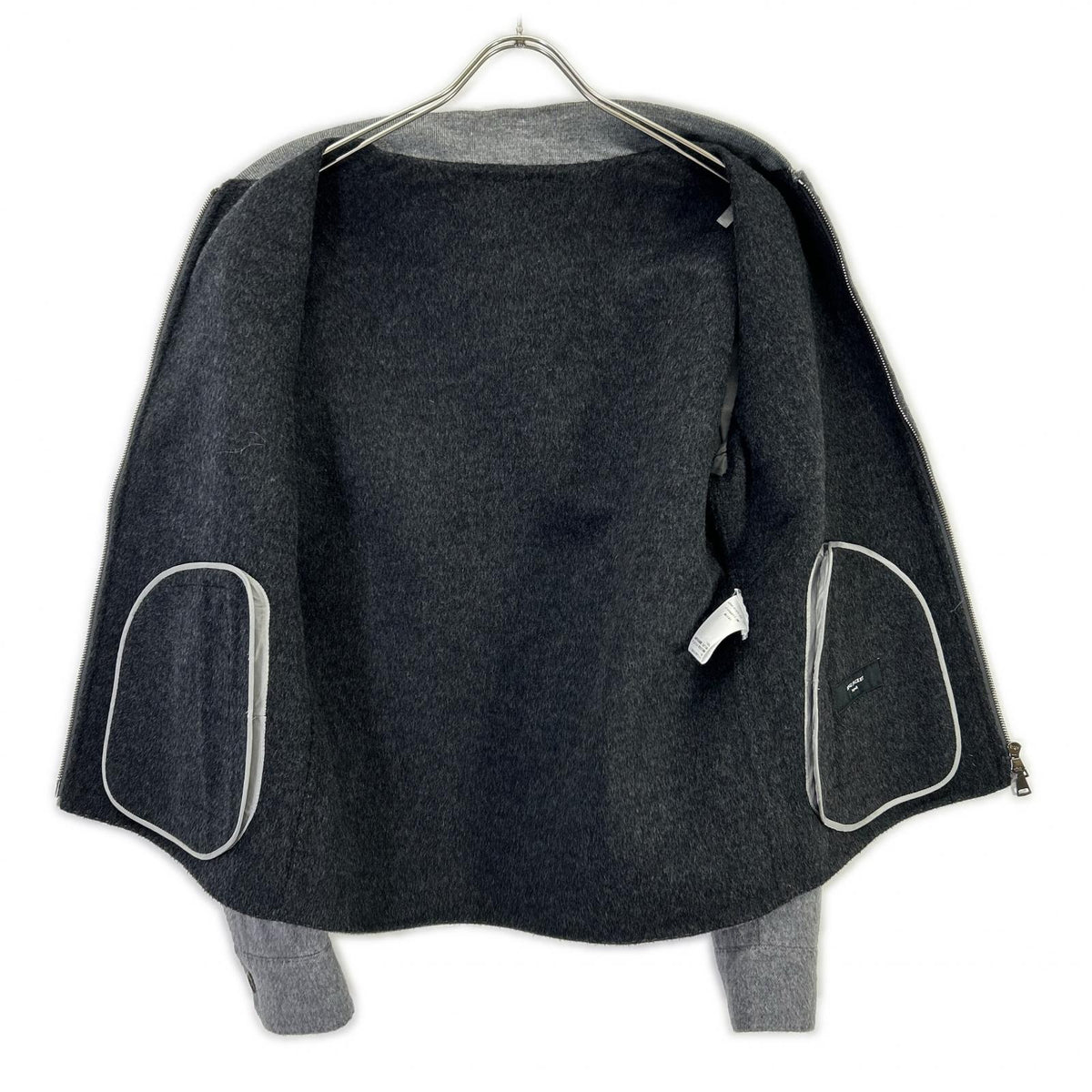 RING JACKET Wool Cashmere Double Face Zip Jacket Gray Size 2